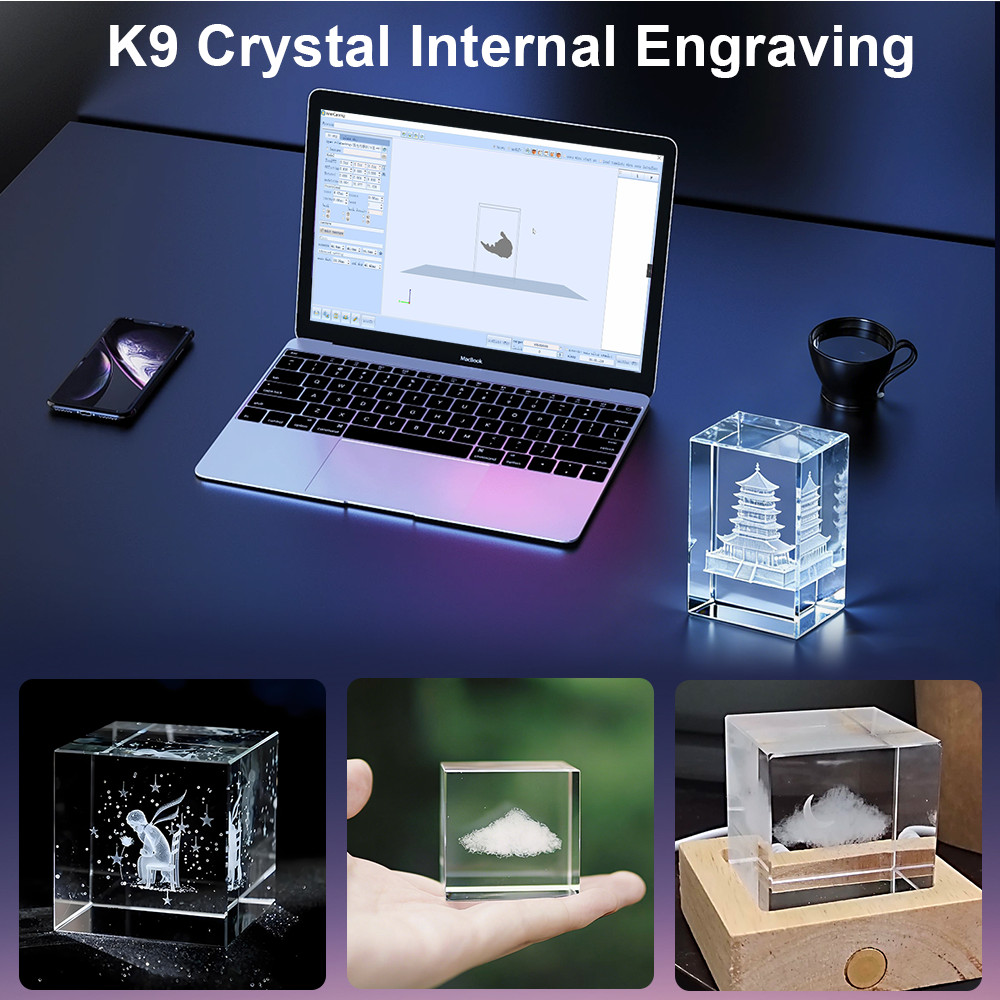 AU 5W UV Air Cooling Crystal 3D Inside Engraver Laser Marking Machine MotorizedZ