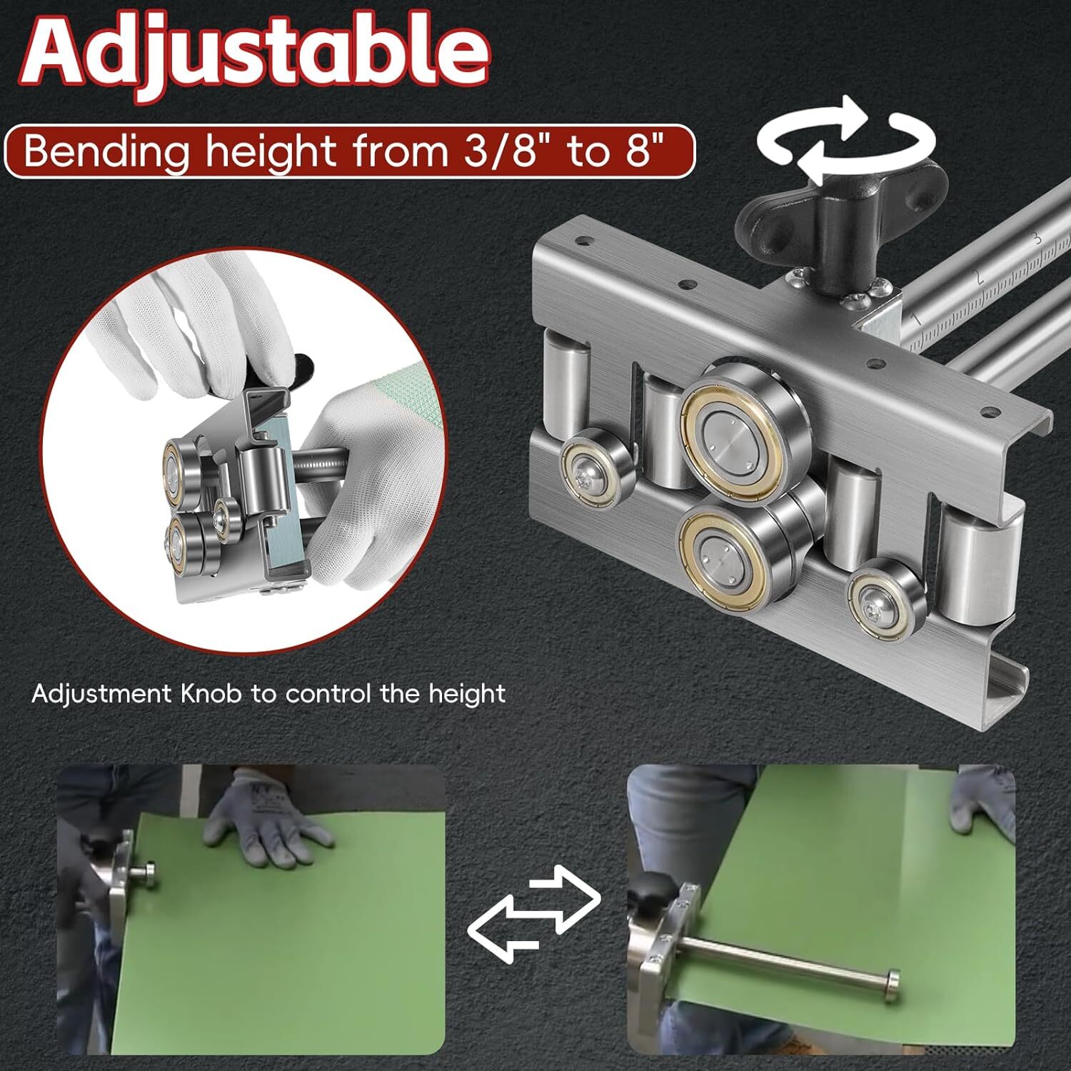 2204 Uni Bender,Sheet Metal Bending Tool, Adjustable Bend Height From 3/8″ to 8″