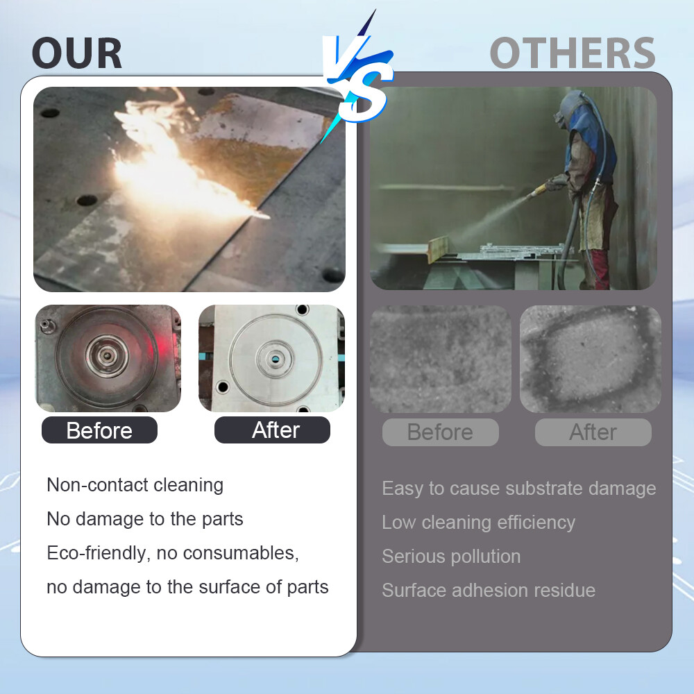 200W Portable Pulsed Laser Cleaning Machine For Metal Wood Stone Tire Rust Paint