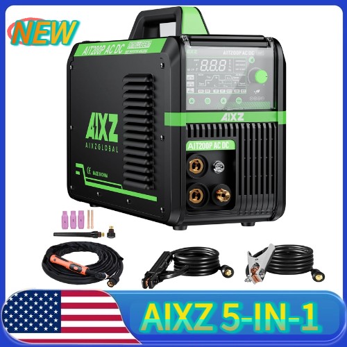 AIXZ 5IN1 110V/220V AC DC TIG Welder 200A ARC Pulse TIG Aluminum Welding Machine