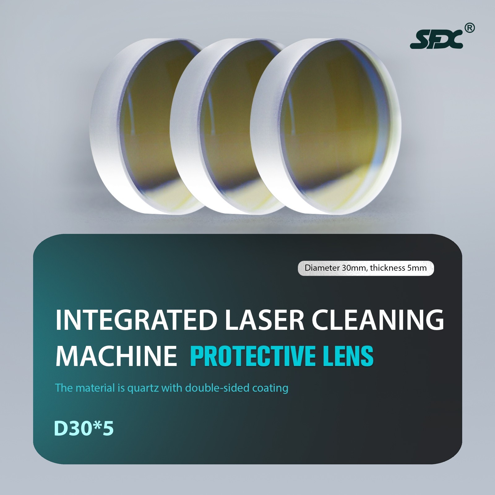 10Pcs Protective Lens for Laser CleaningMachine 1500/2000/3000W Diameter 30*5mm