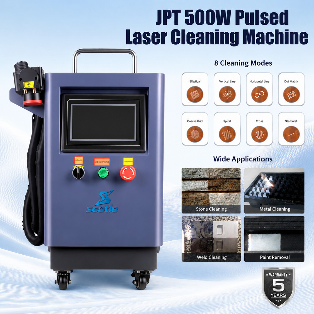 JPT 500W Pulse Laser Cleaning Machine Wood Paint Car Rust removal Air Cooled