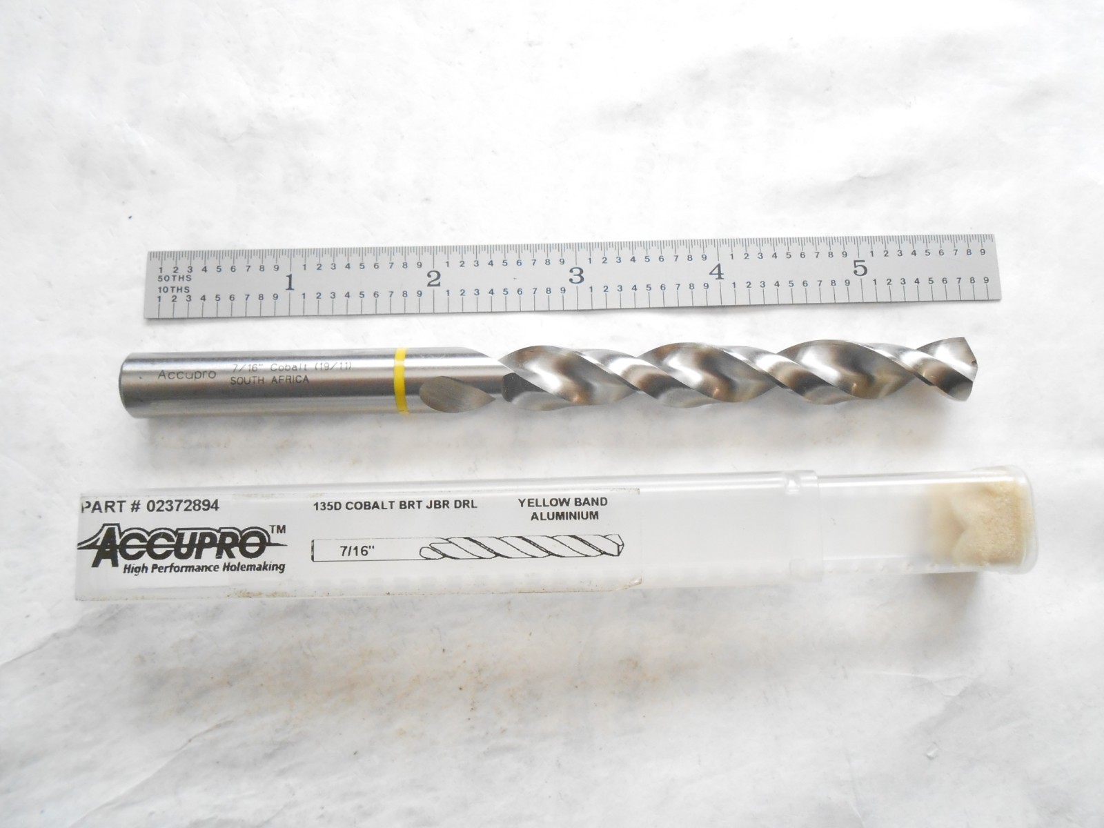 NEW ACCUPRO COBALT YELLOW BAND H.P. DRILL 7/16″ CUT DIA. X 94MM FL X 142MM OAL