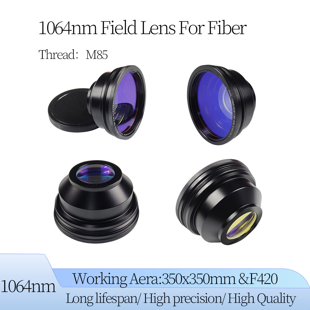 350x350mm Field Scan Lens F420 M85 Thread For 1064nm 60-100W Fiber Laser Marker