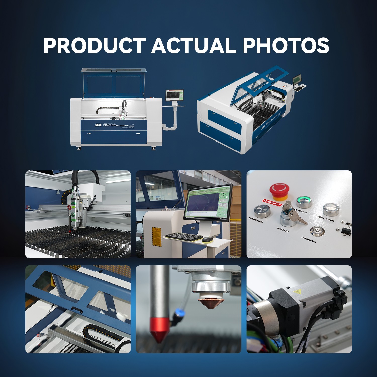 SFX 1500W Fiber and 180W CO2 Integrated Cutting Machine Laser Cutter 1300*900mm