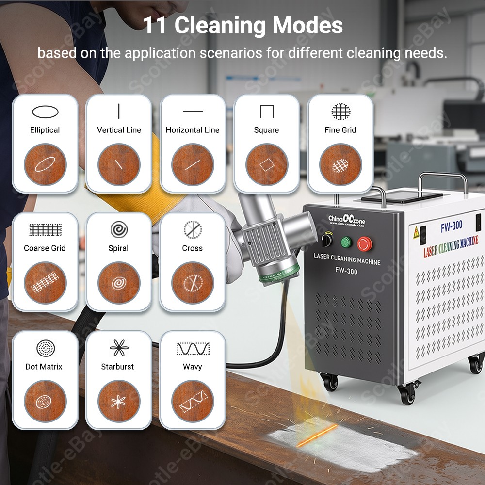 200W 5MJ JPT Pulsed Laser Cleaning Machine Rust/Oil/Wood Paint Removal US
