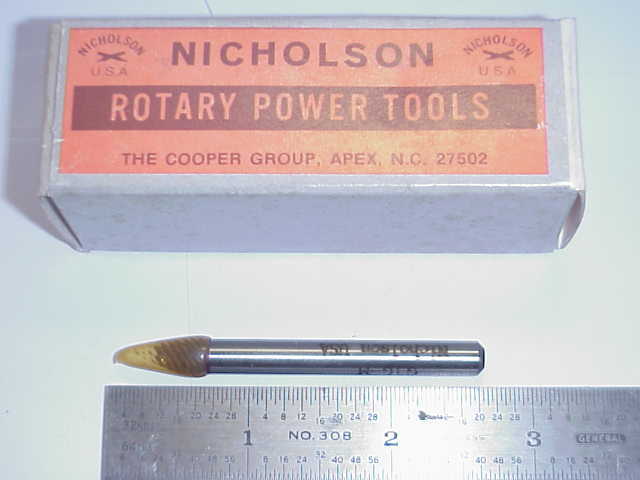 NICHOLSON ROTARY FILE G3GM #50309 22 DEGREE 1/4″ CONE – American Made – NEW
