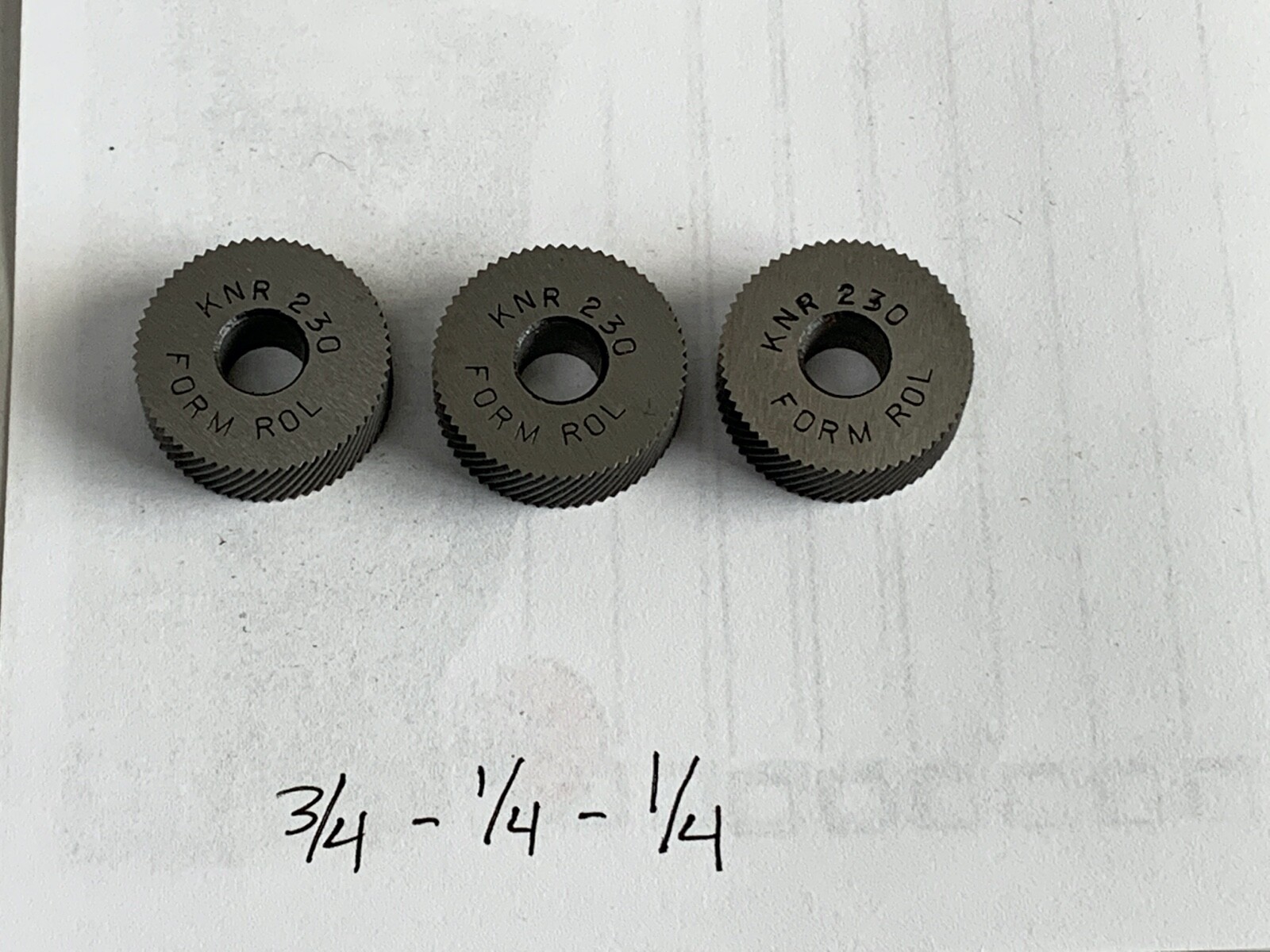 Form Roll KNR-230 High Speed Steel Knurl 3/4×1/4×1/4