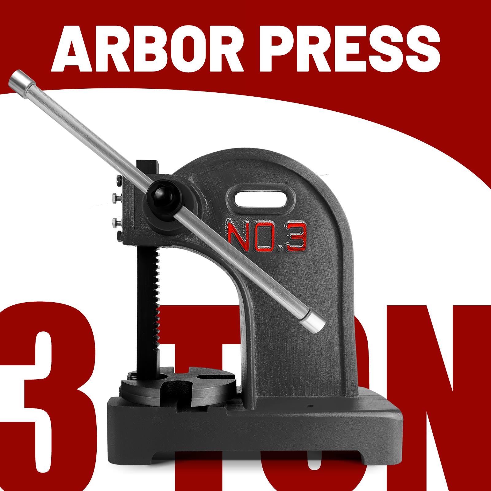 Arbor Press 3 Ton Manual Desktop Press Lever Mountable Bearings Cast Iron