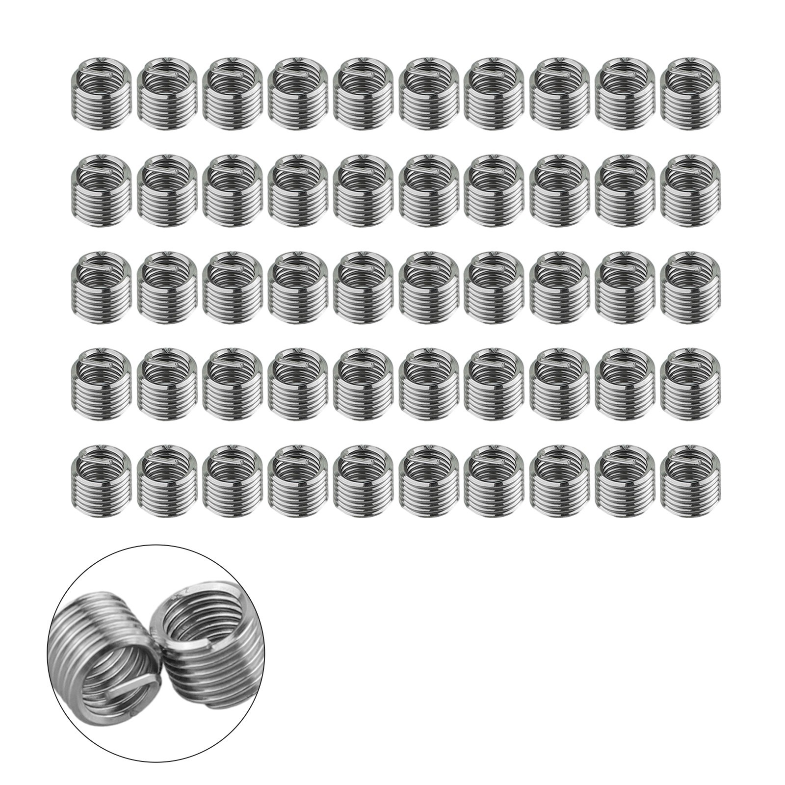 50PC 304-Stainless Steel M6 X 1.0 1.5D Insert Length Helicoil Wire Thread Insert