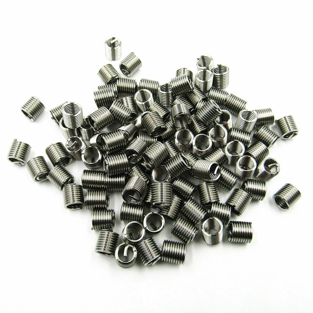 10pk Metric Fine M12x1.25 x 3D Length Insert Wire Thread Insert 304SS