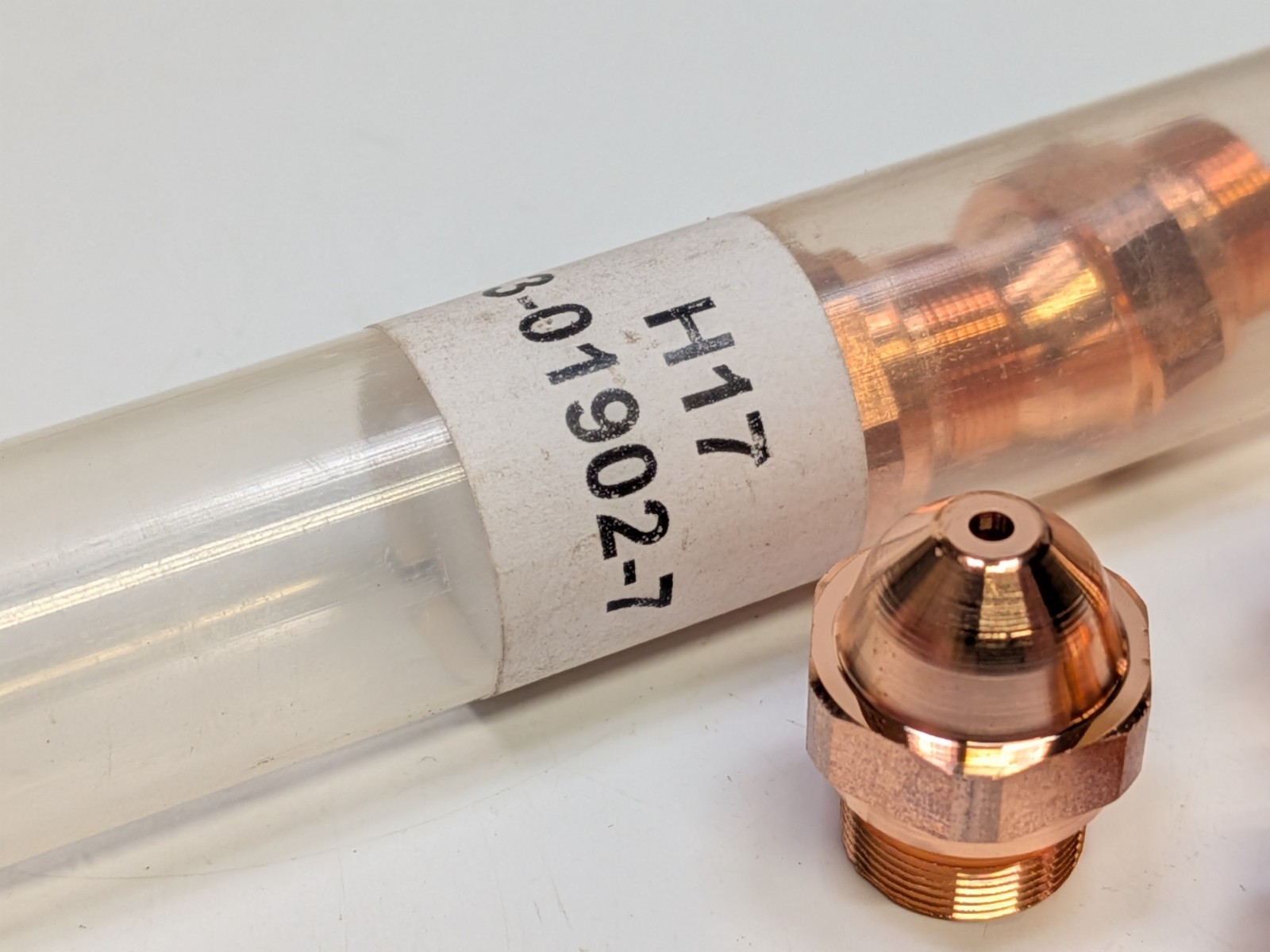 Lot of 9 NEW BYSTRONIC LASER COPPER NOZZLE H17 3-01902-7 – 1.7mm