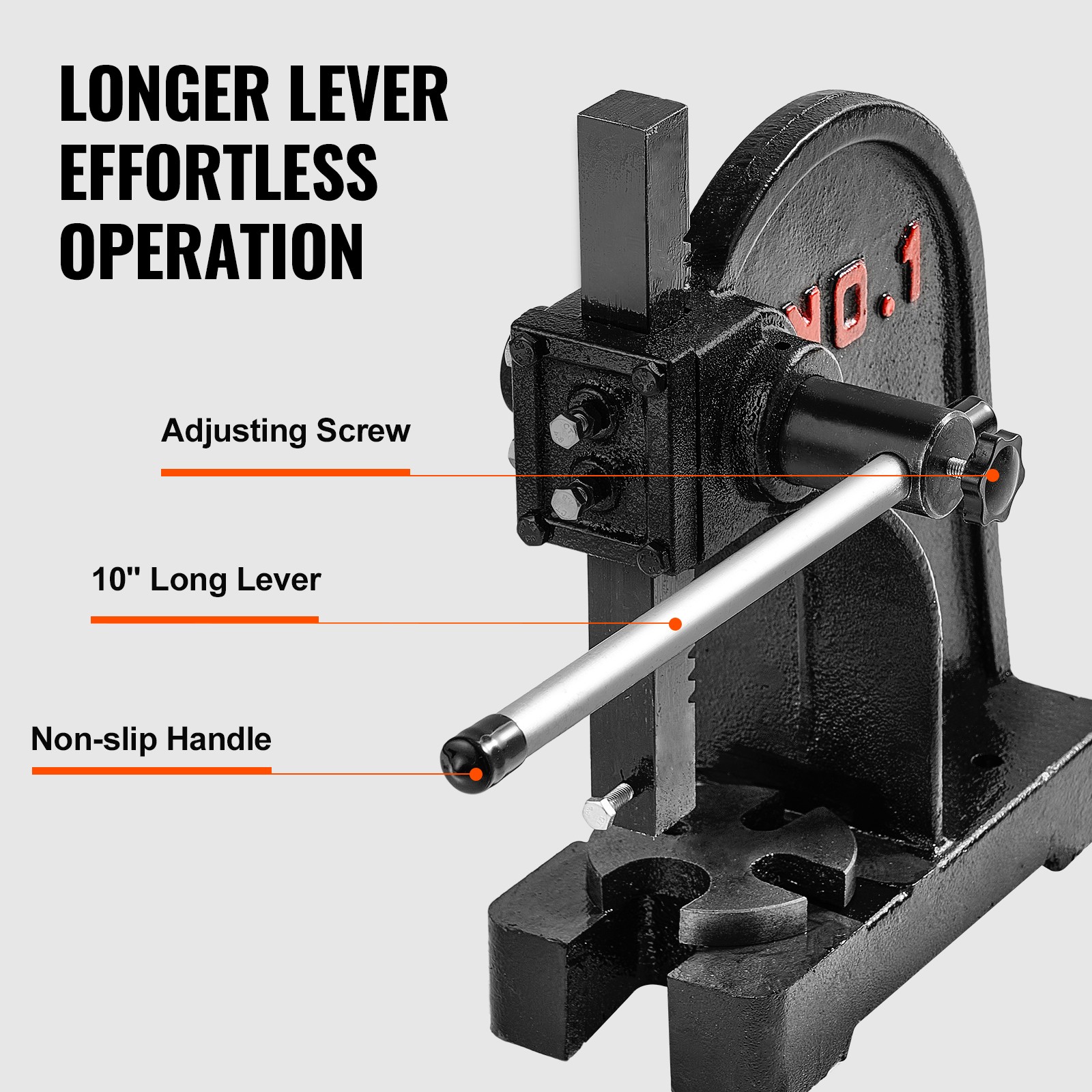 Uimoso Arbor Press 1 Ton Manual Desktop Press Lever Mountable Bearings Cast Iron