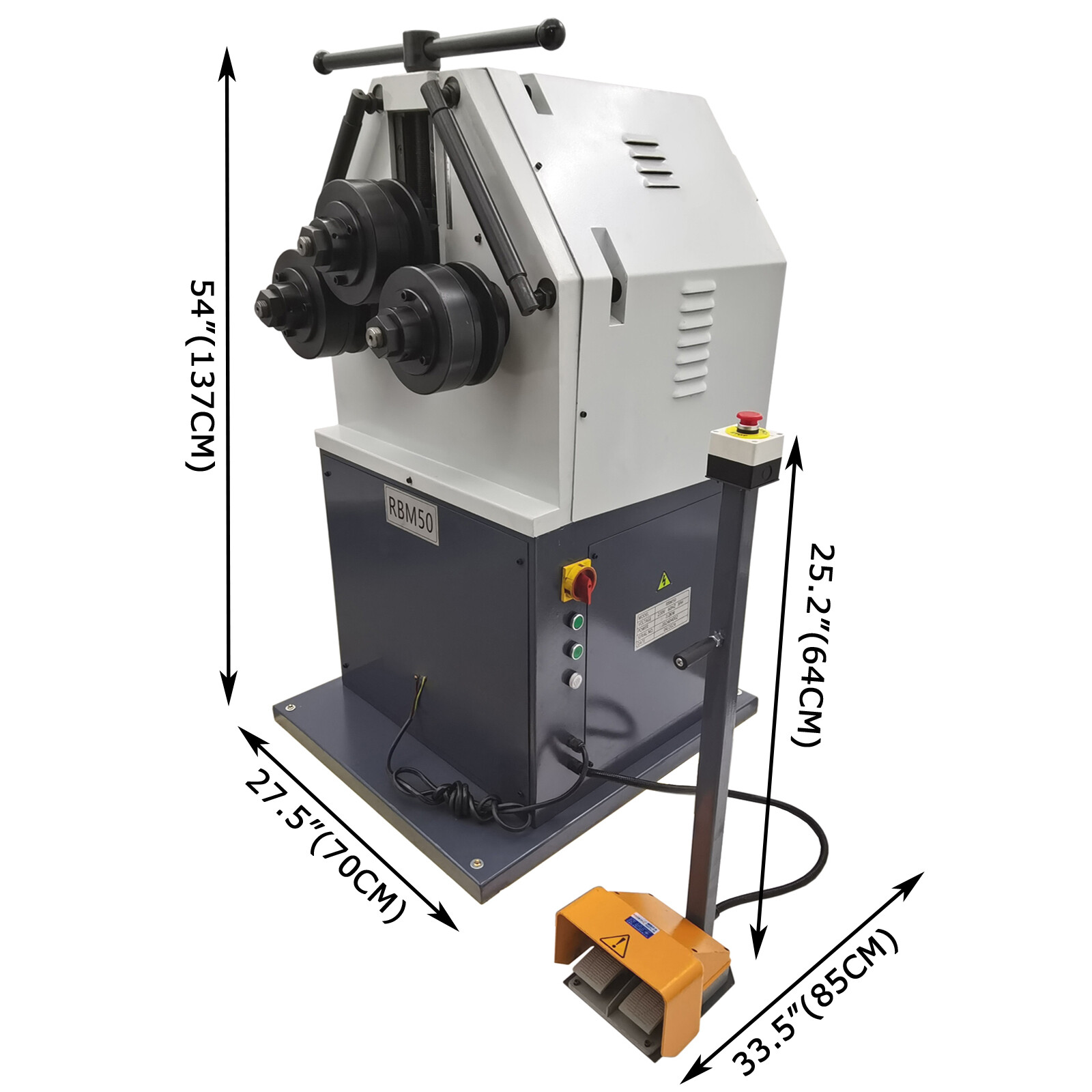 Electric Hydraulic Steel Pipe Pinch Roll Machine Tube Roll Bender 220V 1-Phase