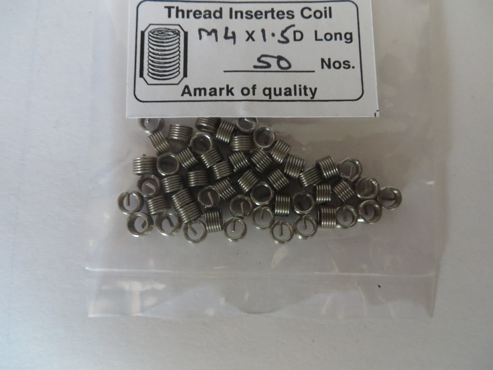 M4 – 0.7 X 1.5D Thread Inserts Helicoil Type (50 Qty)