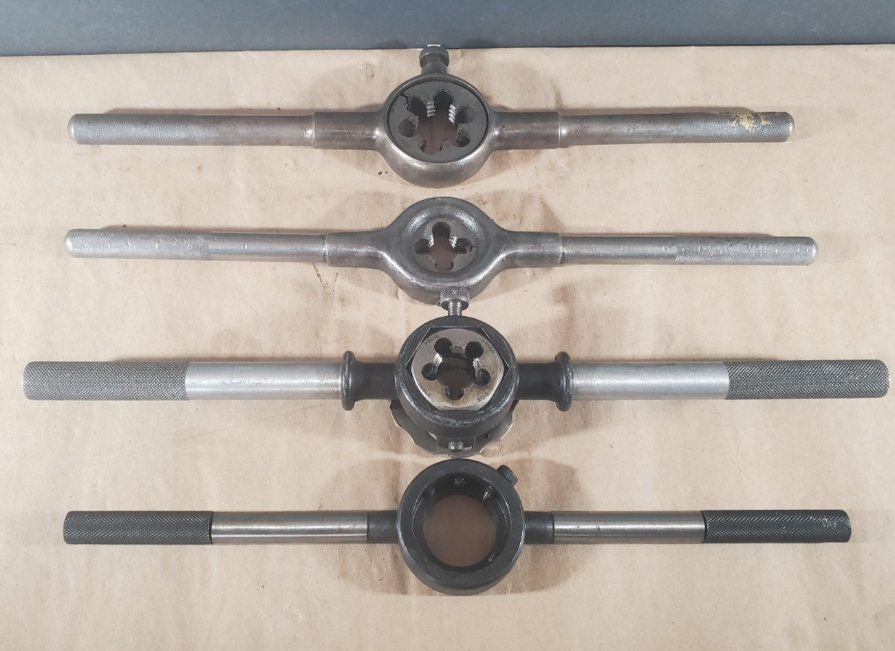 VINTAGE GTD ROUND DIE TAP WRENCH HANDLE Set of 6 in various sizes