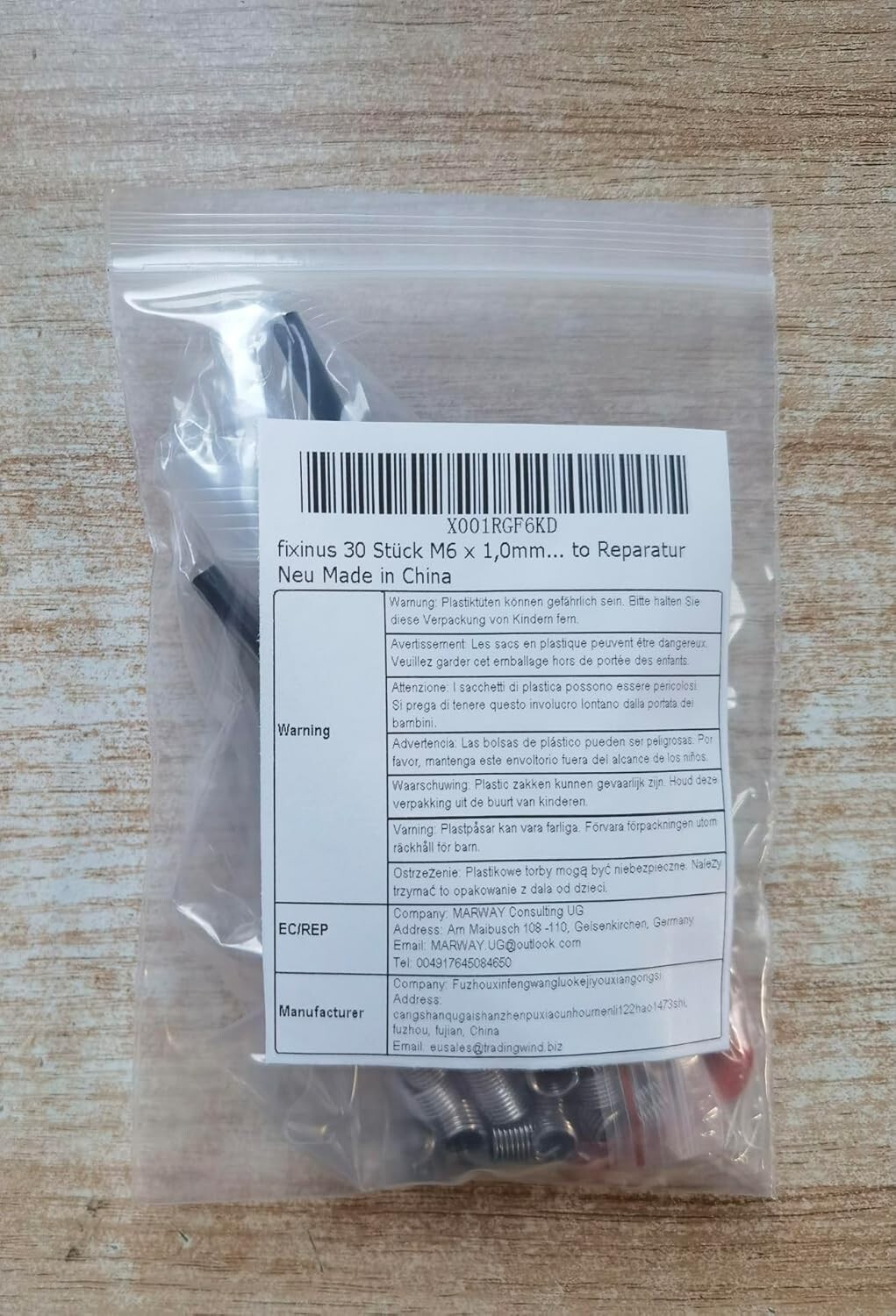 30Pcs M6 X 1.0mm Metric Thread Repair Insert Kit Helicoil Car Pro Coil Tool