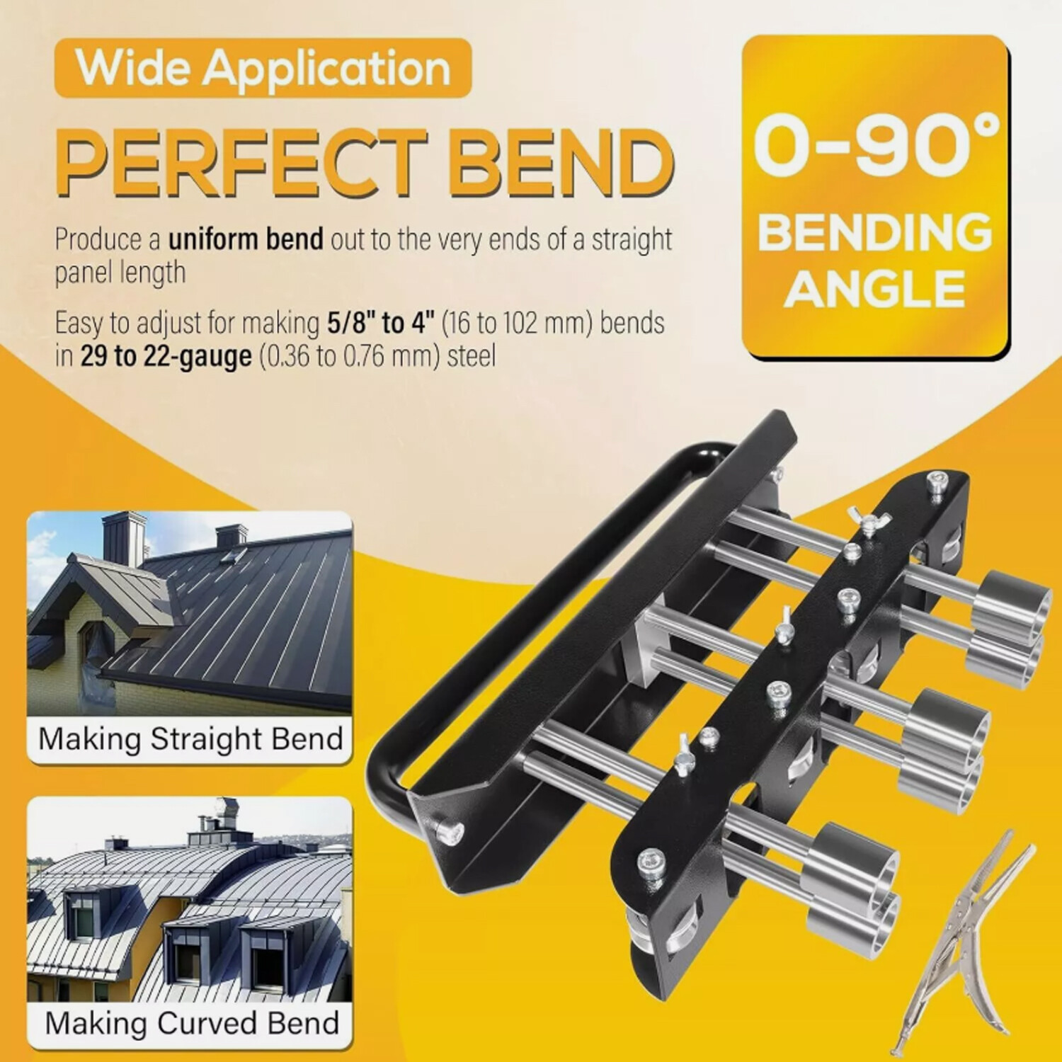 ER3 Three-Station Sheet Metal Edge Roller Bender, 0-90° Angle for 29 to 22-Gauge