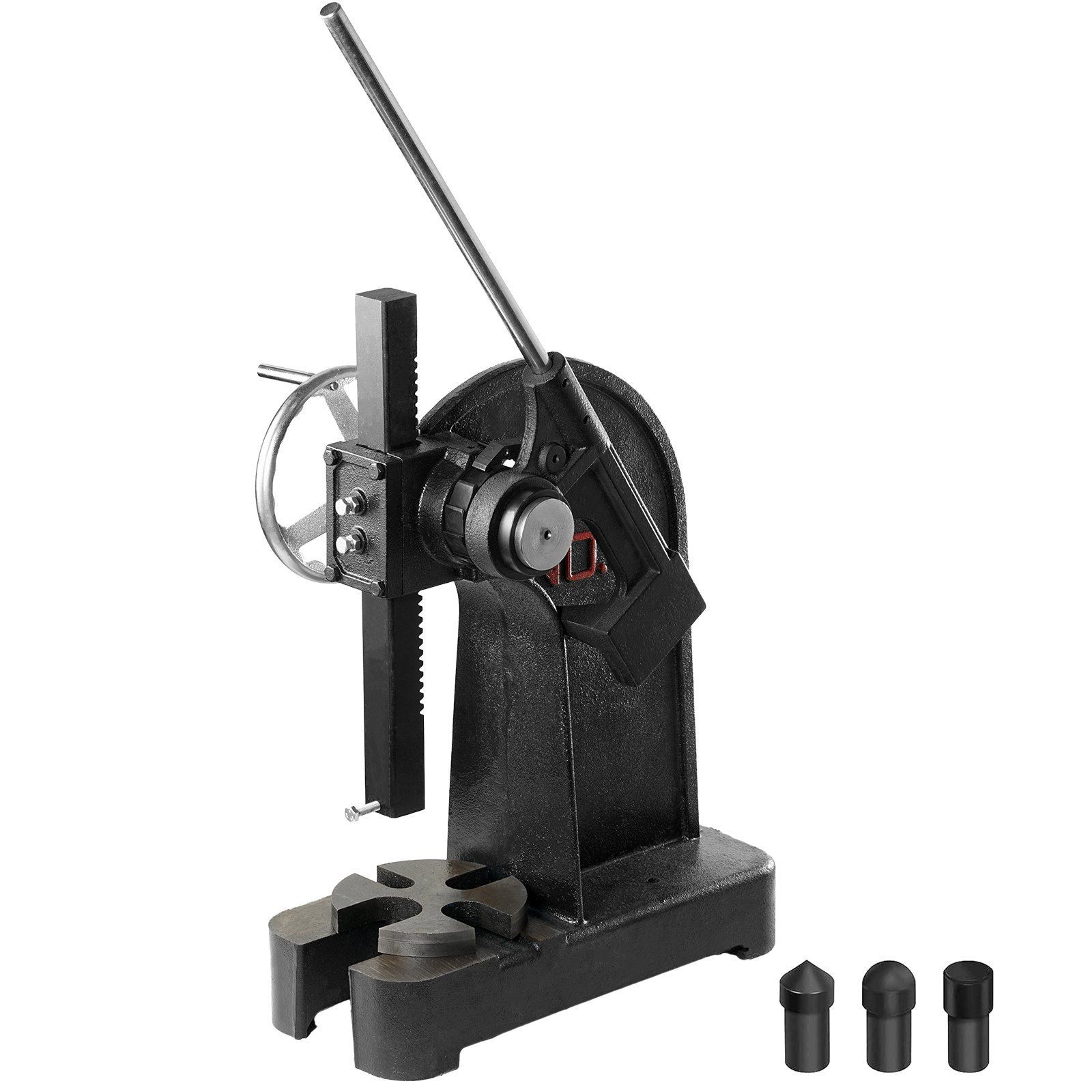 Arbor Press 3 Ton, Cast Iron, Ratchet Leverage, Handwheel Adjust, 12.2″