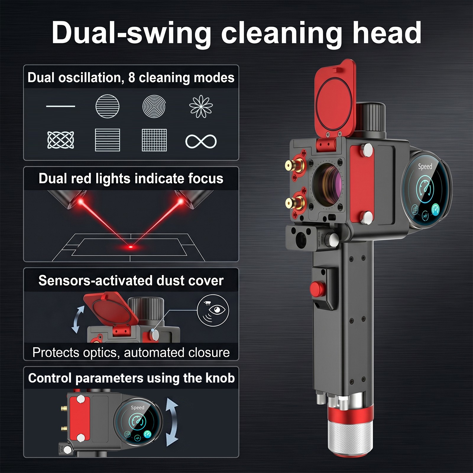 1200W Raycus Laser Cleaning Machine -Rust Paint Oxide Remover double pendulum US