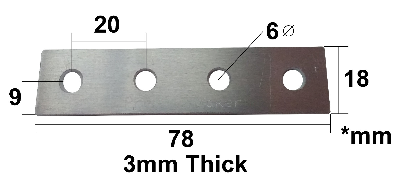 2020 Aluminium Long Bracket, Slot 6 Profile 20mm – 3D Printer CNC, 4 Hole Plate