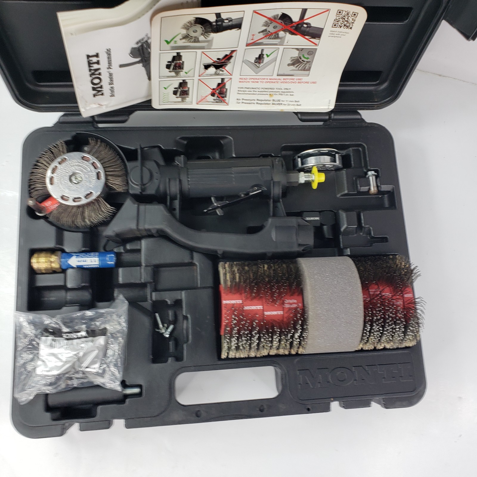 Monti Bristle Blaster Pneumatic Set SP-647-BMC-N 11mm & Carbon Steel Belts