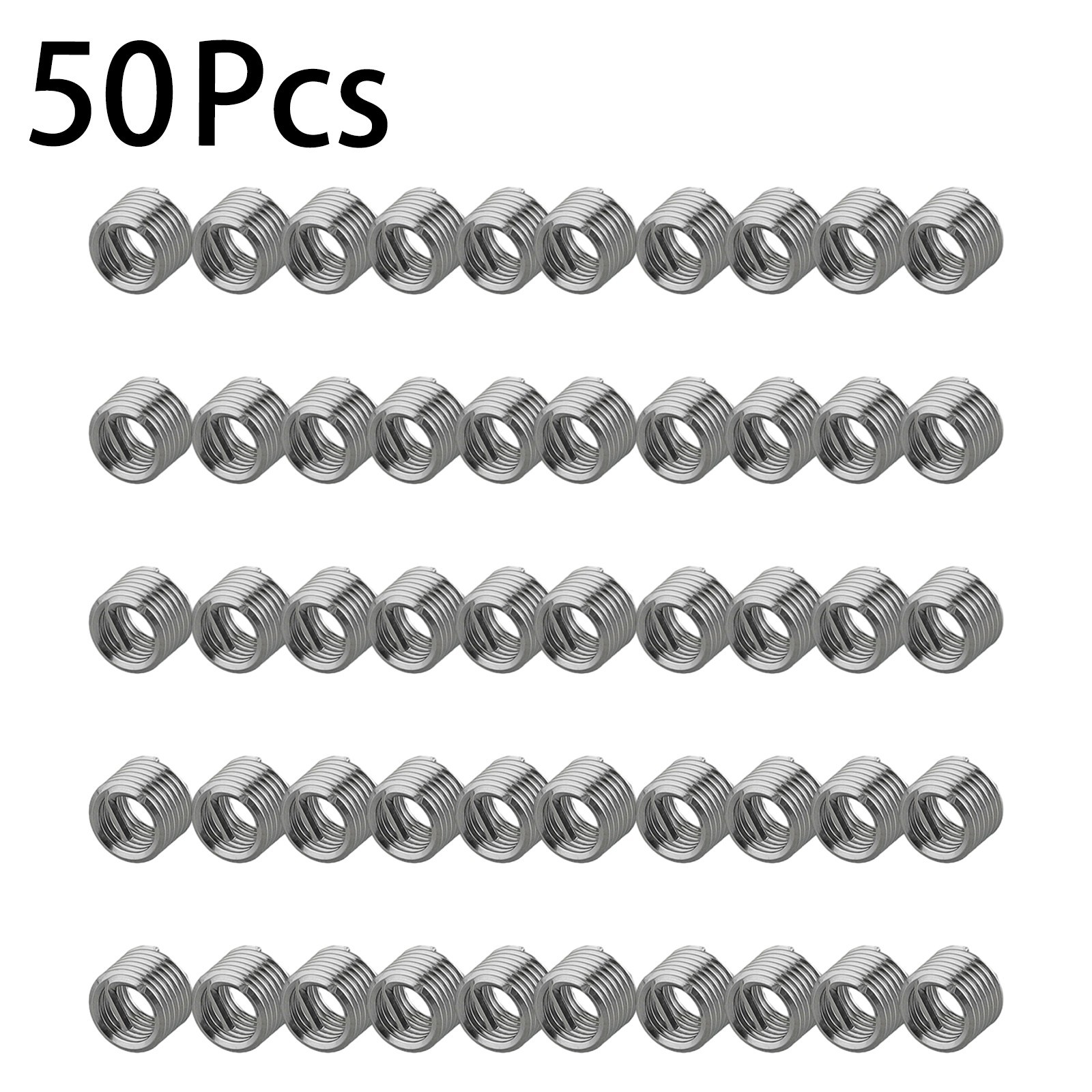 50 PCS Stainless Steel M6 X 1.0 1.5D Insert-Length Helicoil Wire Thread Insert