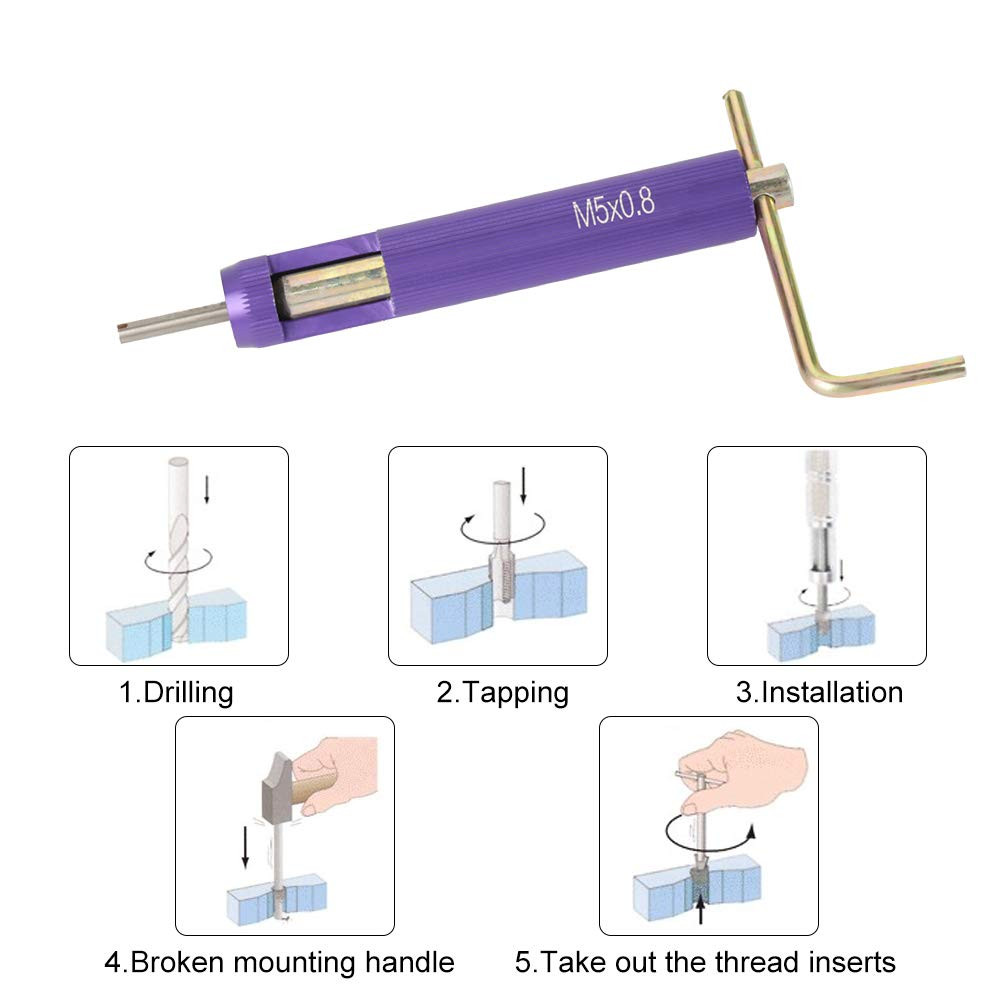 50Pcs Thread Repair Installation Kit Stainless Steel Helicoil Type Set (M3 X 2D)
