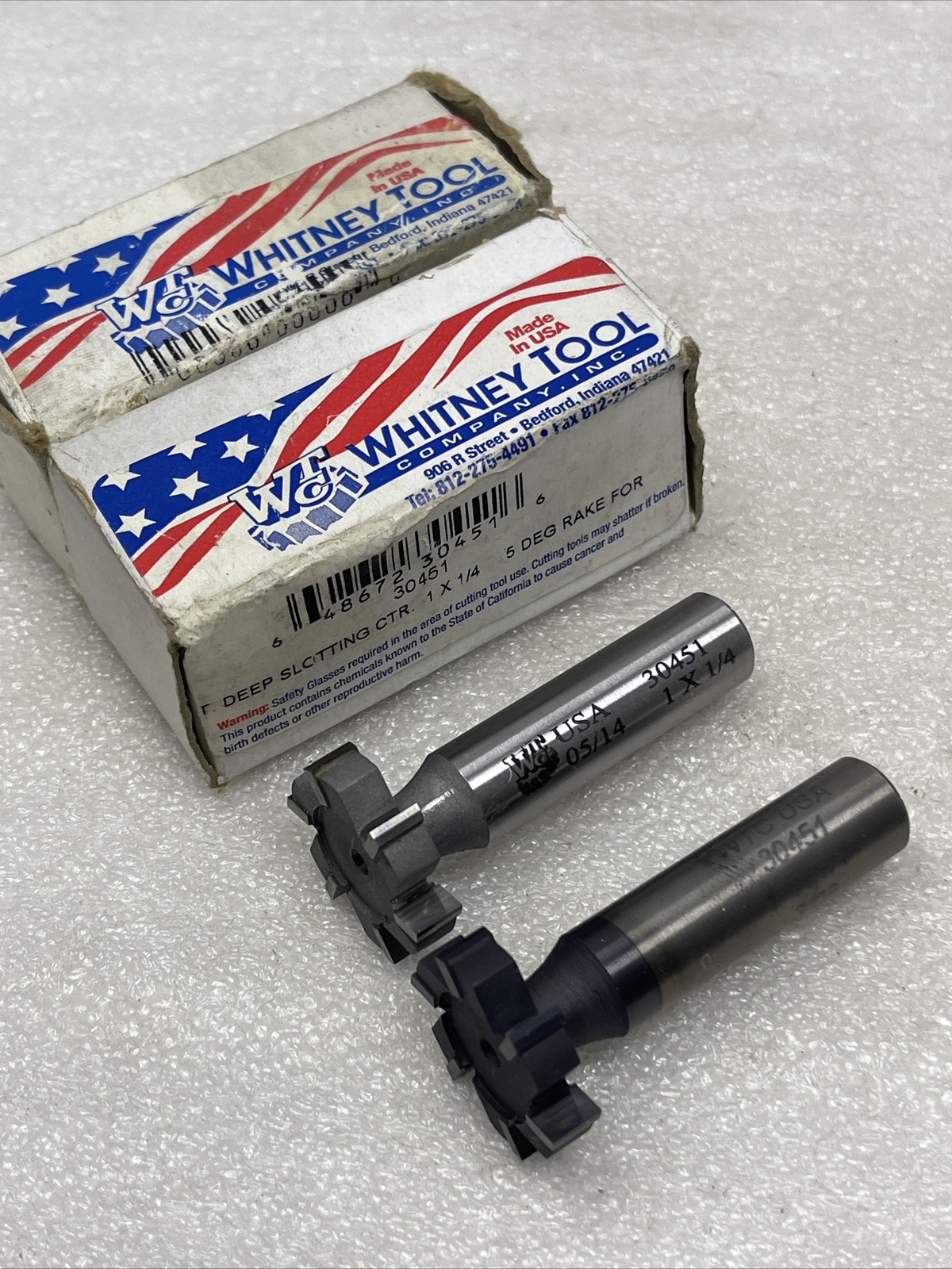 1” x 1/4” Deep Slotting Keyseat Cutters, Whitney Tool USA, Carbide Tipped, Qty 2