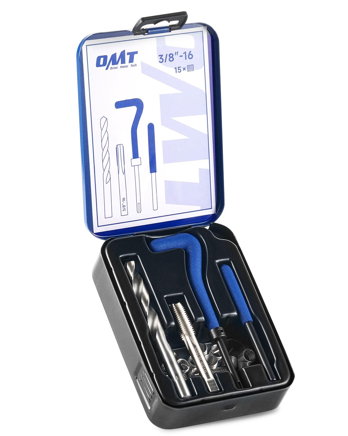 Orion Motor Tech Thread Repair Kit, 3/8″-16 Thread Repair Tool Set with HSS Dril