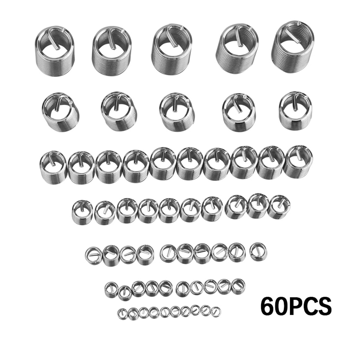 60X Stainless Steel Thread Repair Insert Nuts Fitting Kit Durable M3 M4 M5 M6 M8