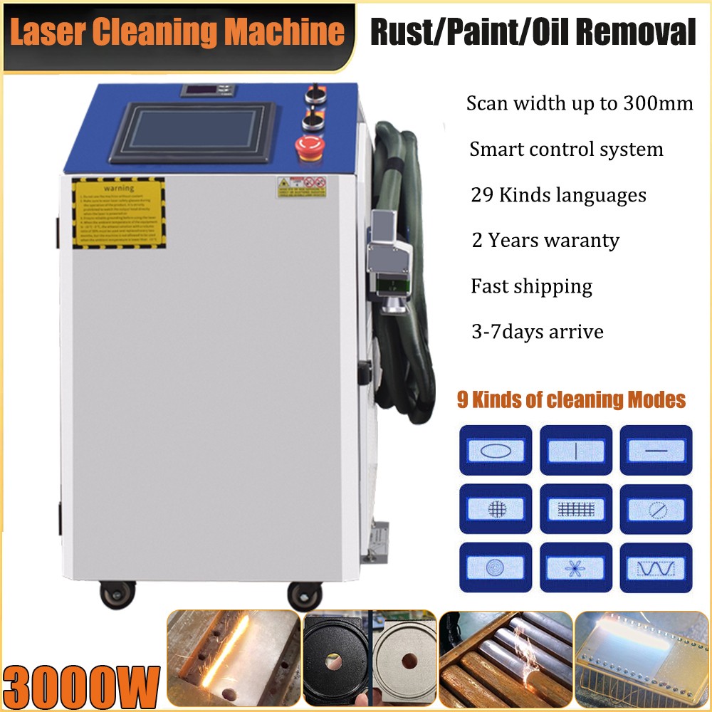 3000W BWT Laser Cleaning Machine Remove Oil Paint Laser Rust Removal Tool 380V