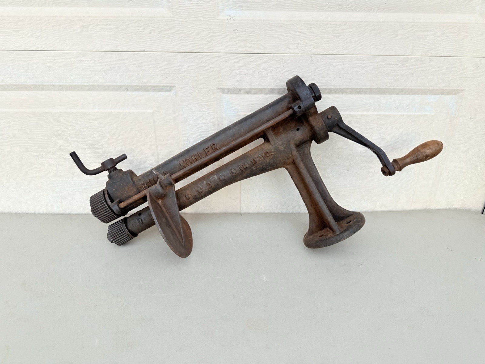 Vintage Kohler Crimper Bead Roller Cutter Stove Pipe Sheet Metal Tool 12″ Throat