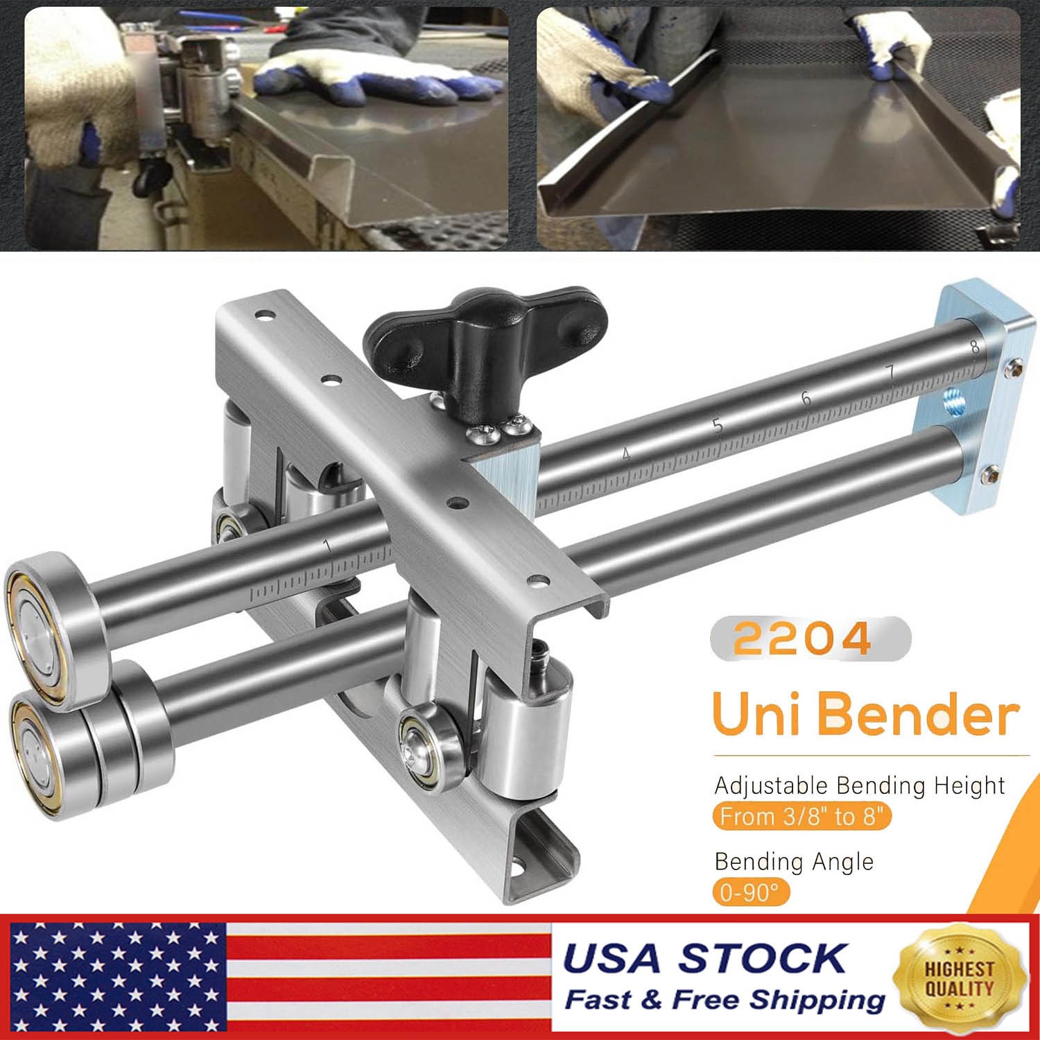 2204 Uni Bender Metal Bending Tool Adjustable Bend Height From 3/8″ to 8″ 0-90°