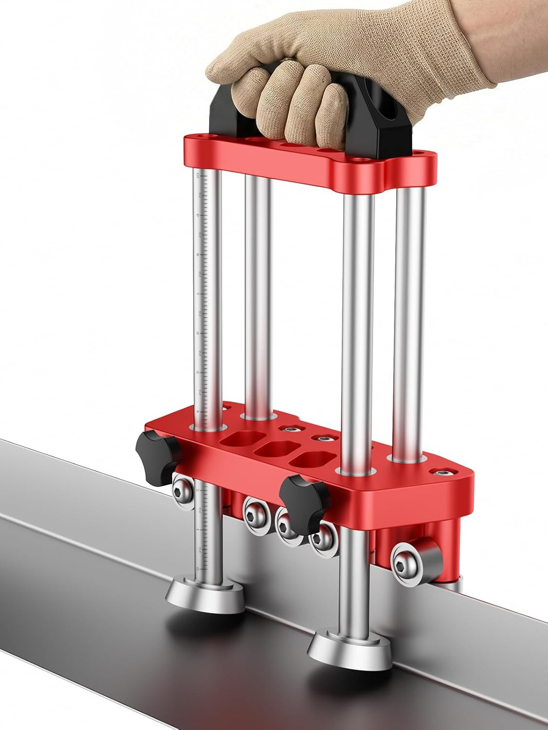 Dual-Station Sheet Metal Edge Bender Tool with Adjustable Height and Scale