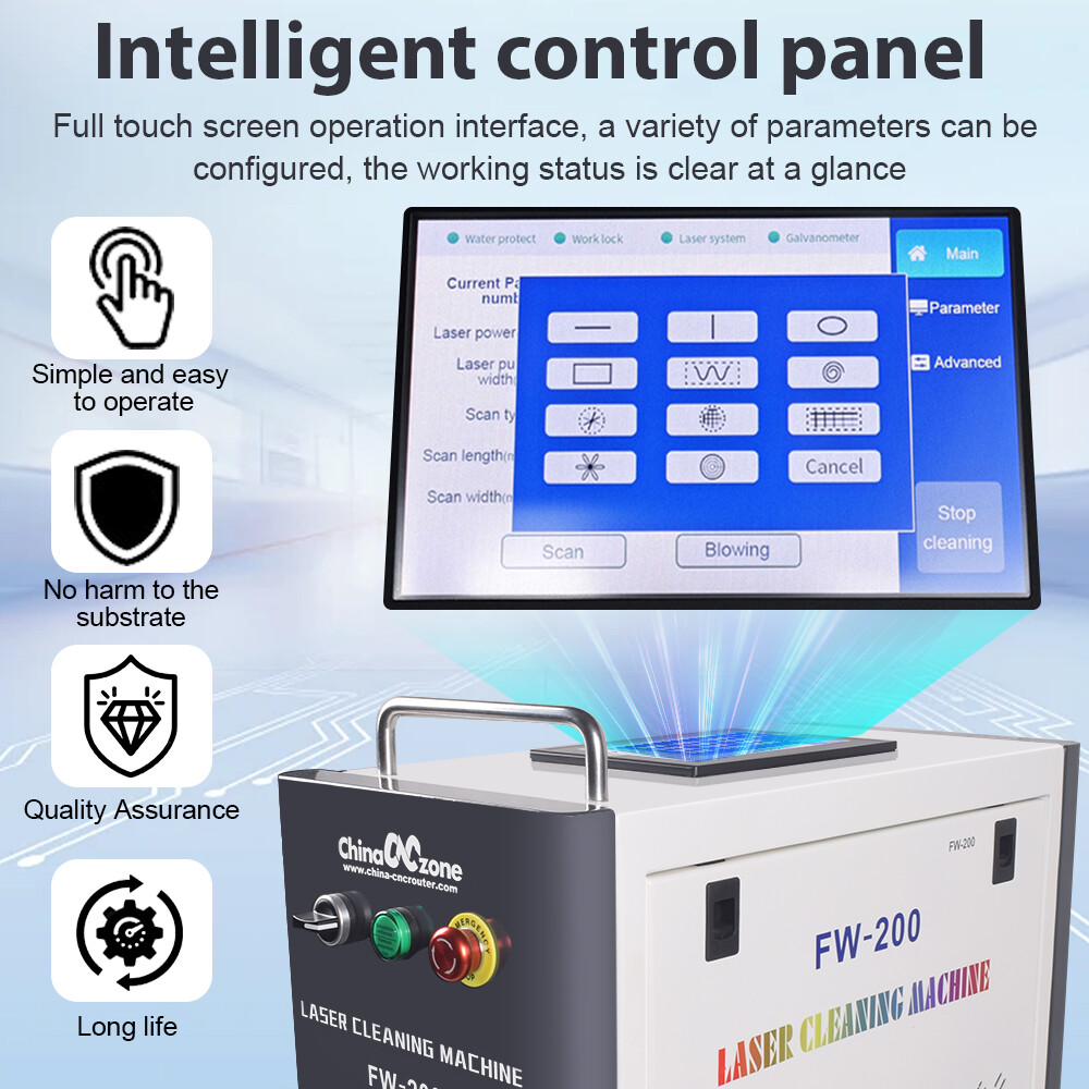 JPT 300W Pulsed Laser Cleaning Machine Remove Rust/Oil/Paint Double pendulum US