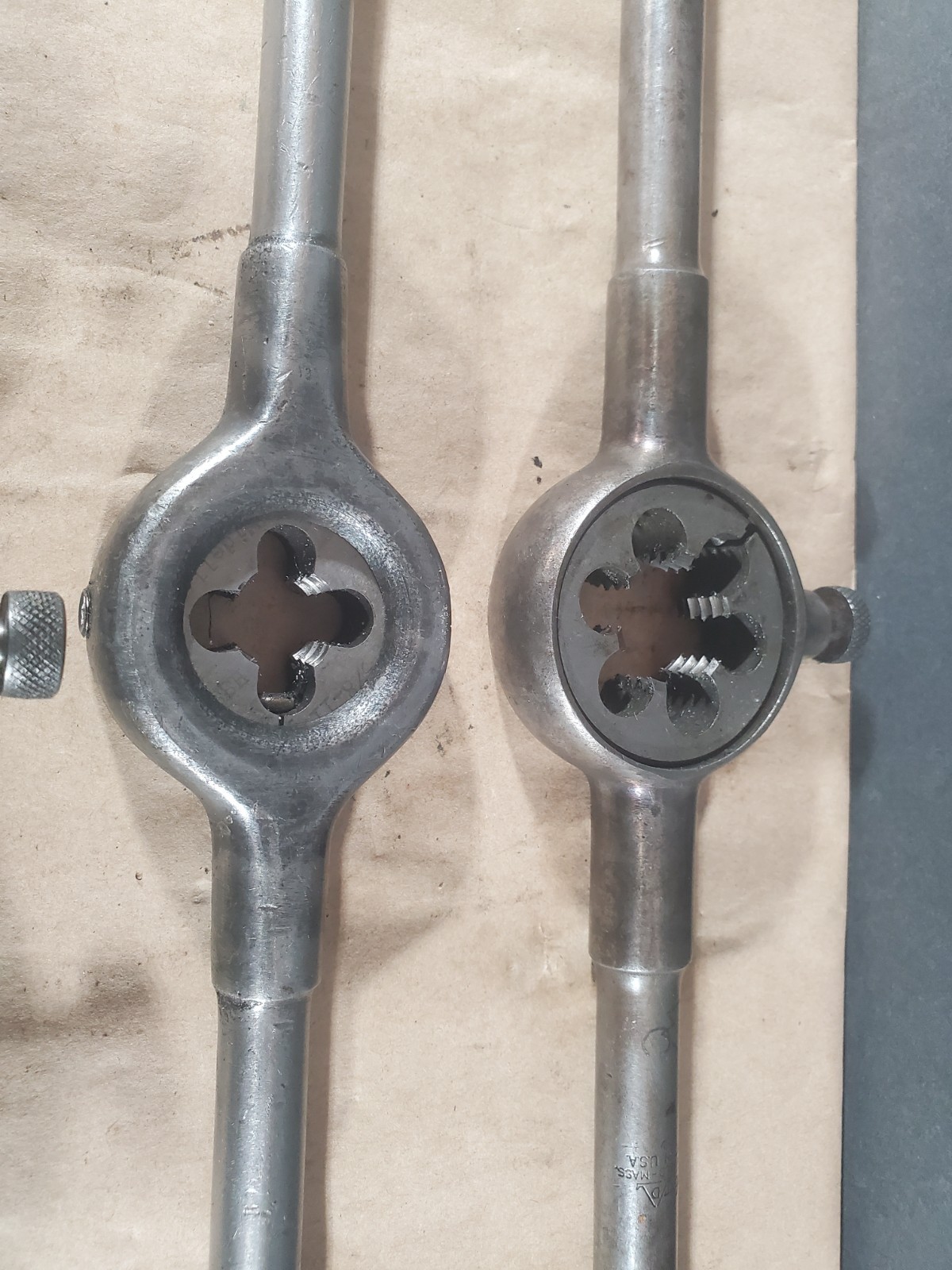 VINTAGE GTD ROUND DIE TAP WRENCH HANDLE Set of 6 in various sizes