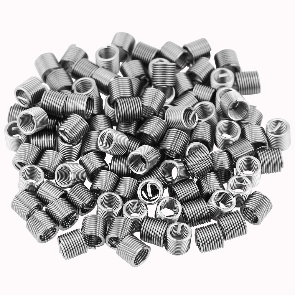 100Pcs 304 Stainless Steel Wire Screw Sleeve Thread Repair Insert Assortment Kit