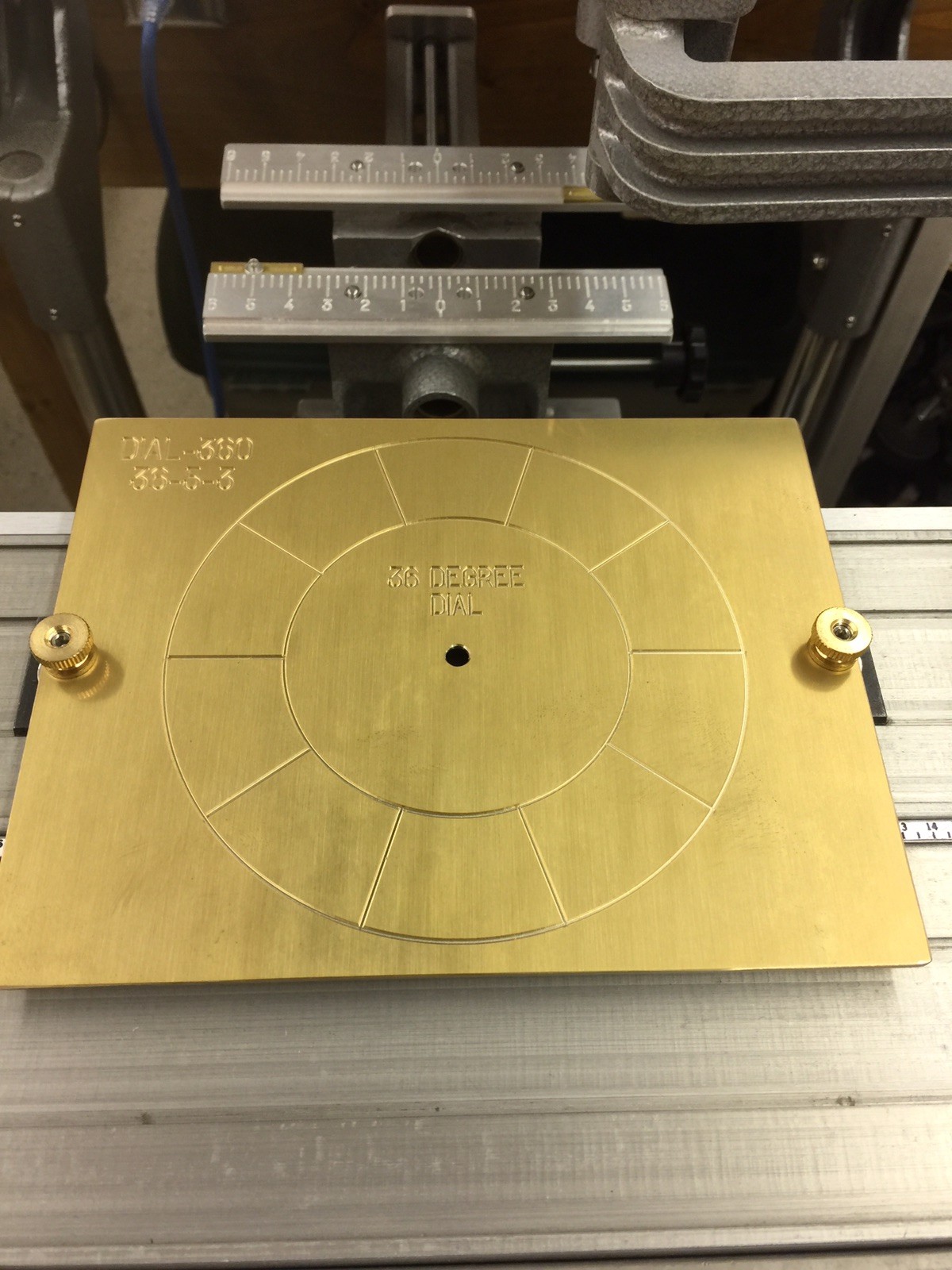 SOLID BRASS 36 DEGREE INSTRUMENT DIAL FOR 10 POSITION ROTARY SWITCH BACK PLATES