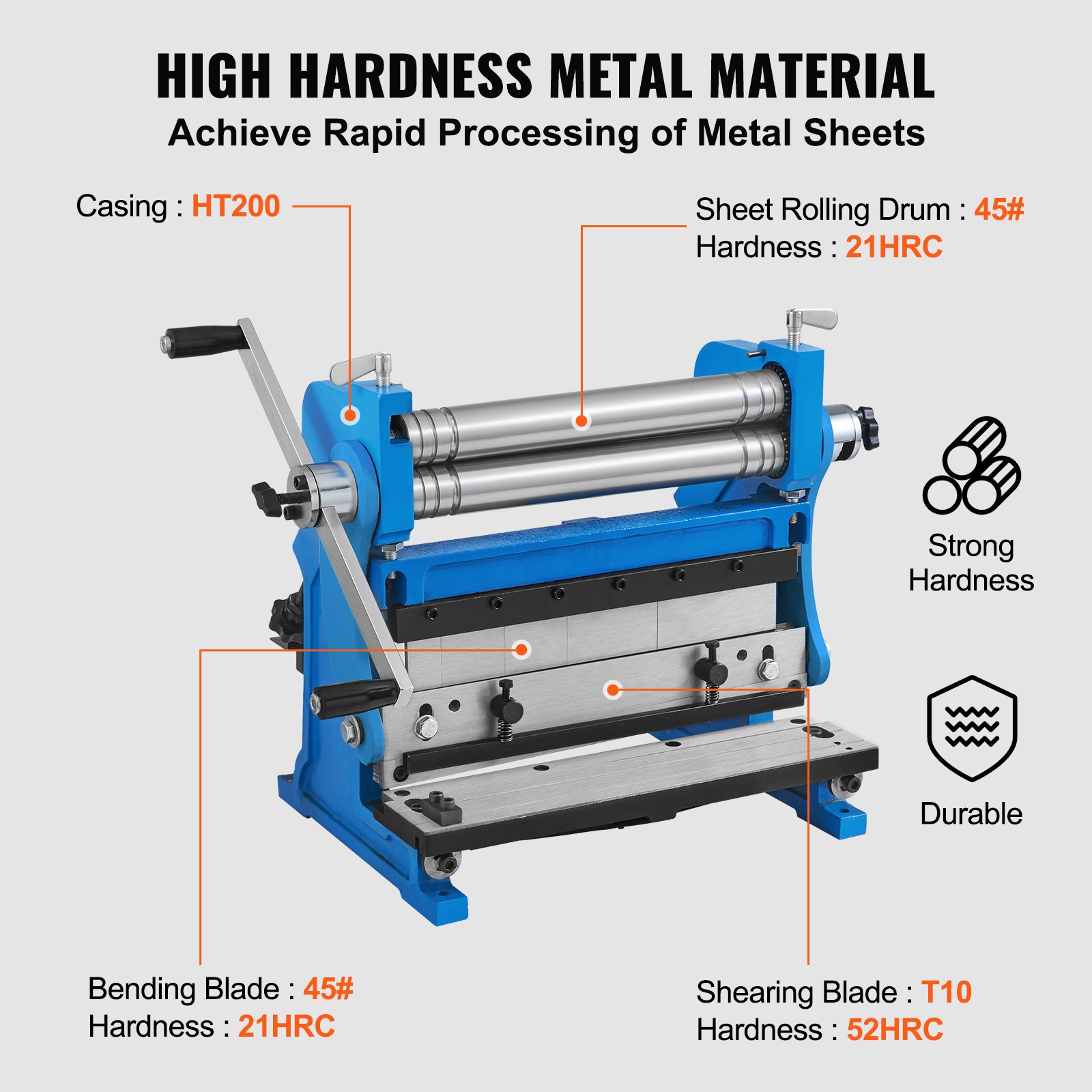 Uimoso 12-Inch Sheet Metal Shear 3-in-1 Combo Shear Brake Roll Machine, 20 GA