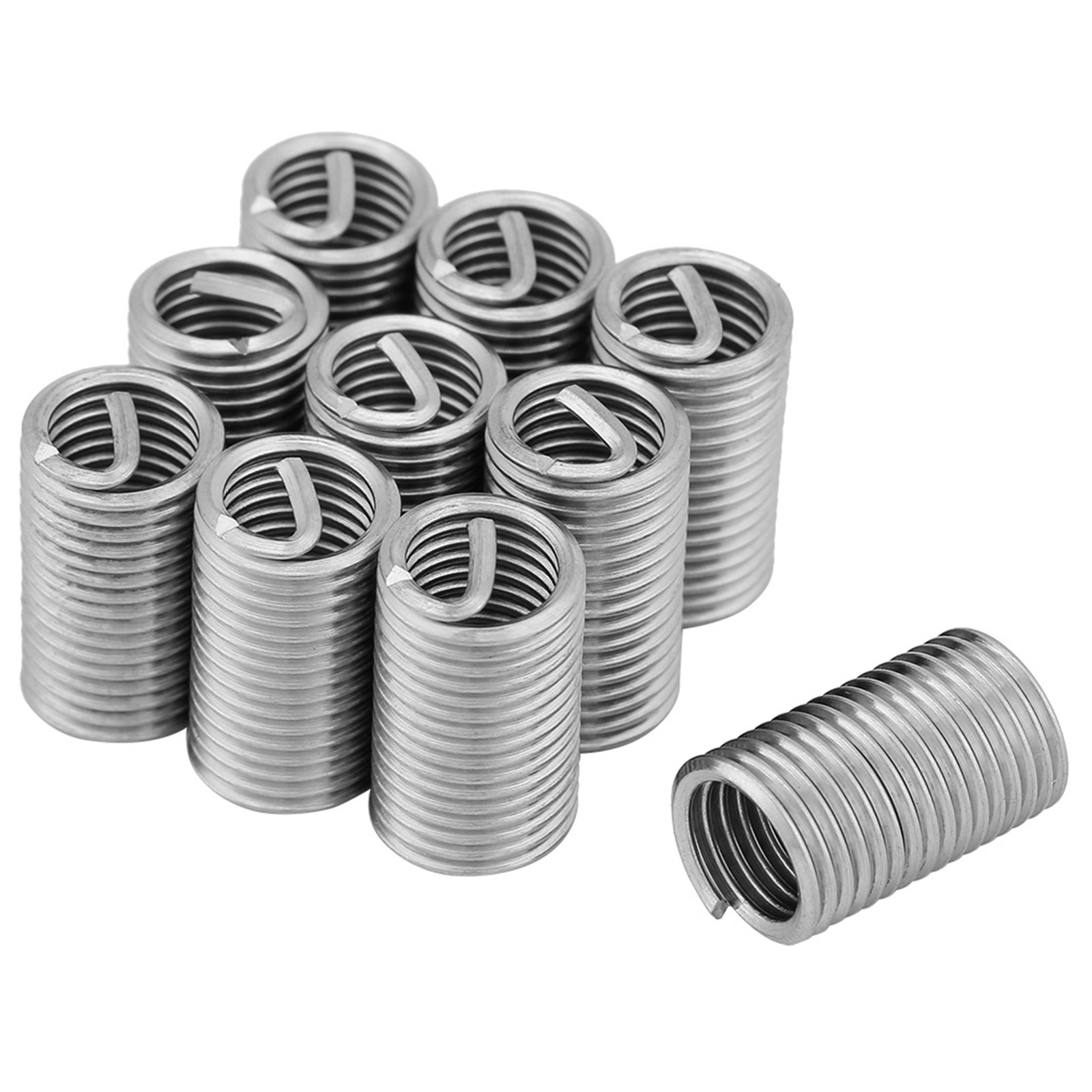 10 Pcs Stainless Steel Wire Screw Sleeve Inserts Thread Repair Kit M8x1.25x3D