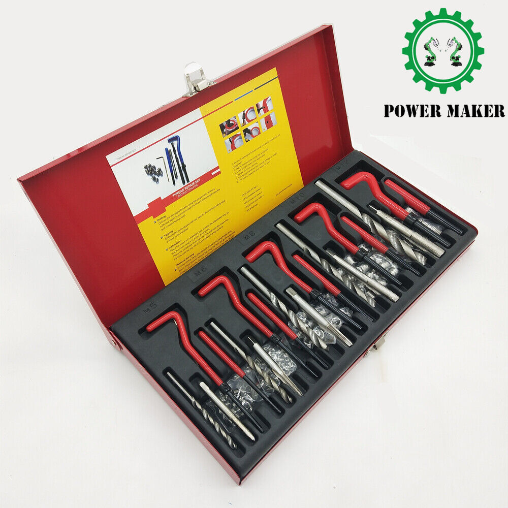 131Pcs/set M5 M6 M8 M10 M12 Engine Block Restoring Damaged Thread Repair Tool
