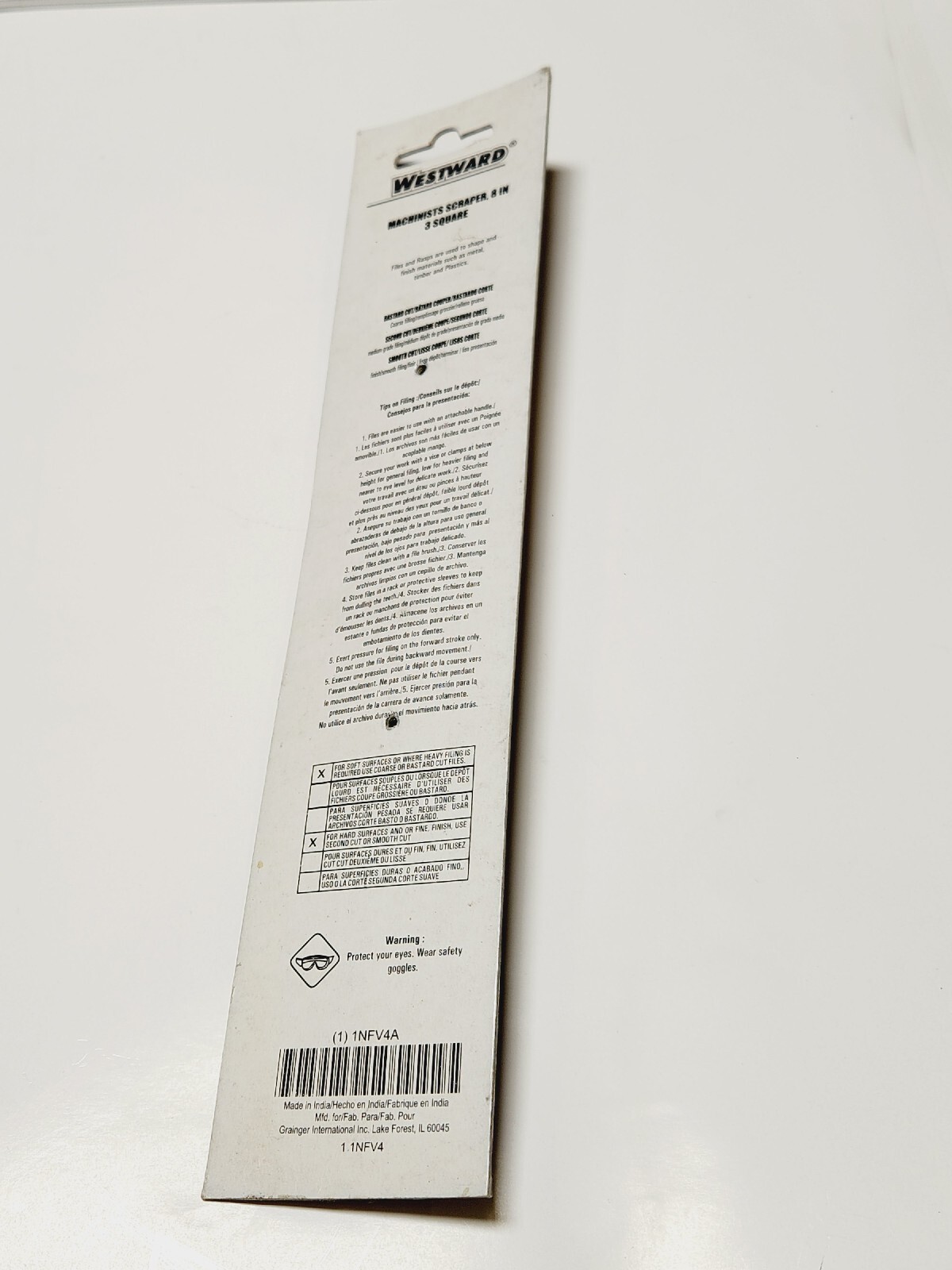 Westward Machinists Scraper 8″ 3 Square taper