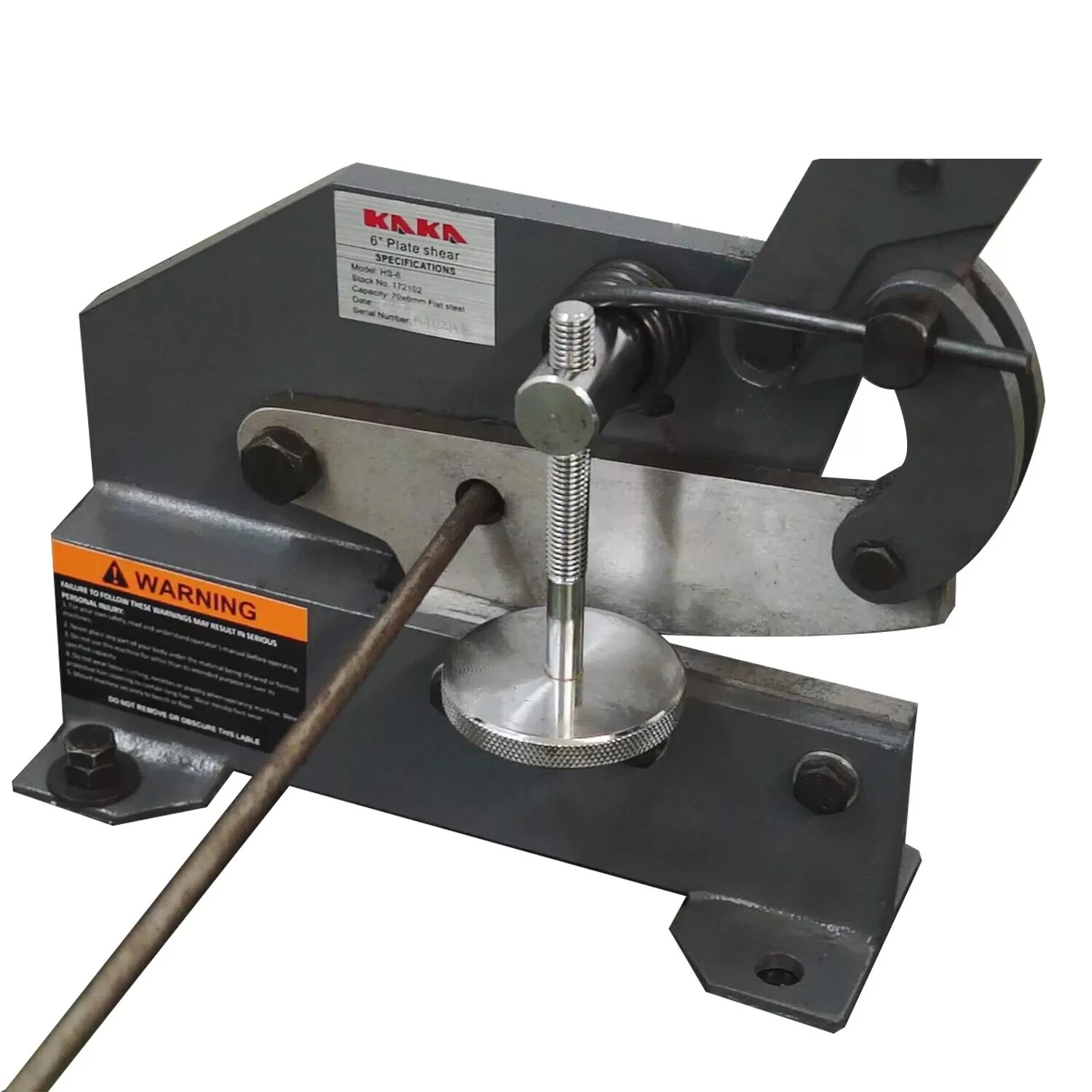 KAKA HS-8, 8-In Manual Hand Plate Shear, Solid and Precise Sheet Metal Plate She