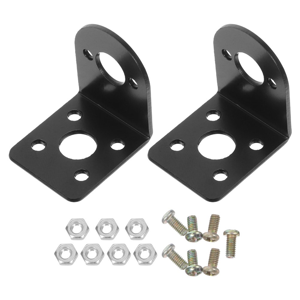 2 Pcs Motor L Shaped Bracket Screw Gear Metal L-shape Mounting Holder DIY