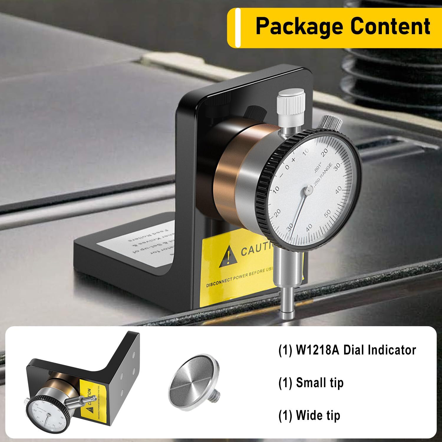 W1218A Dial Indicator Rotates 360˚ Durable Powerful Magnetic Base for Planers