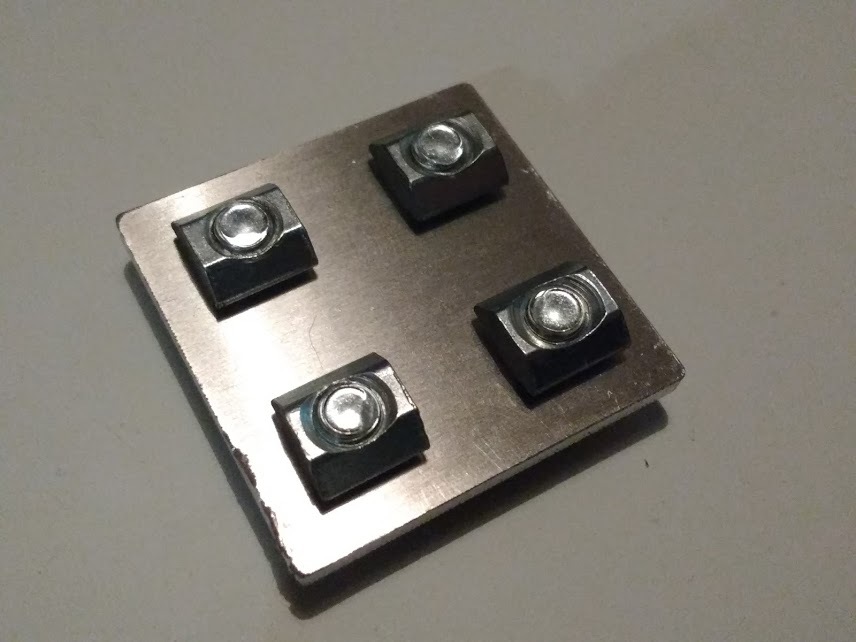 2020 Aluminium Square Bracket, Slot 6 Profile 20mm, 3D Printer CNC, 4 hole Plate