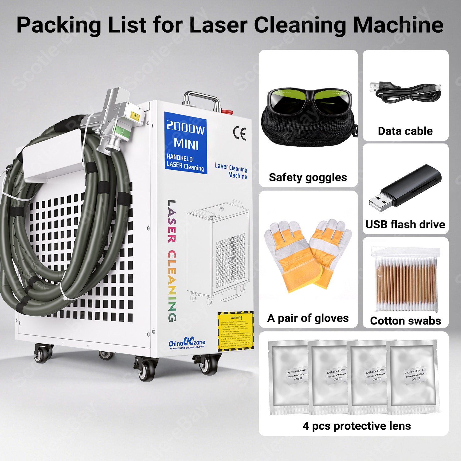 AU 2000W Fiber Laser Cleaning Machine Car Metal Oil Rust Paint Remover Cleaner